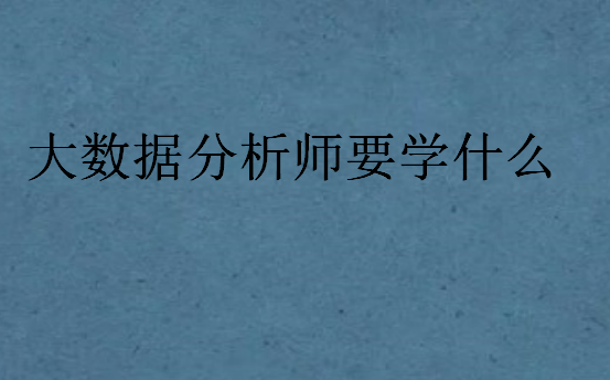 大數(shù)據(jù)分析師要學(xué)什么