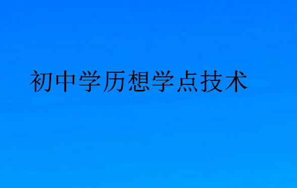 初中學(xué)歷想學(xué)點(diǎn)技術(shù)