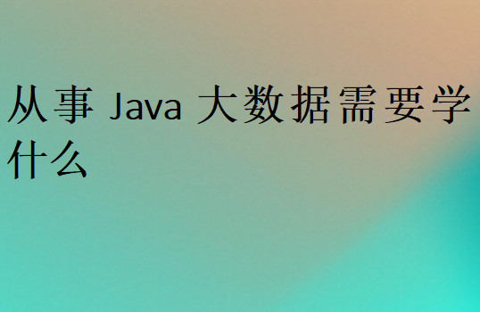 從事Java大數(shù)據(jù)需要學(xué)什么