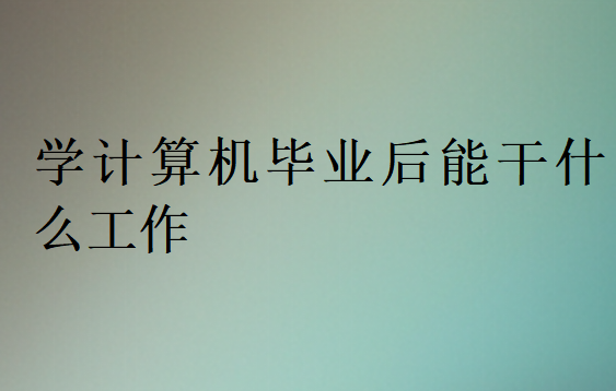 學(xué)計(jì)算機(jī)畢業(yè)后就業(yè)方向