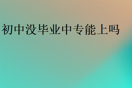 初中沒(méi)畢業(yè)中專能上嗎