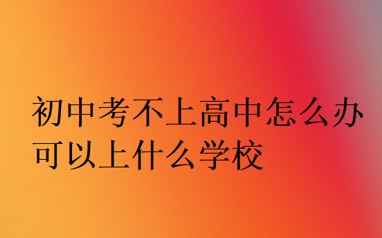 初中考不上高中怎么辦可以上什么學校