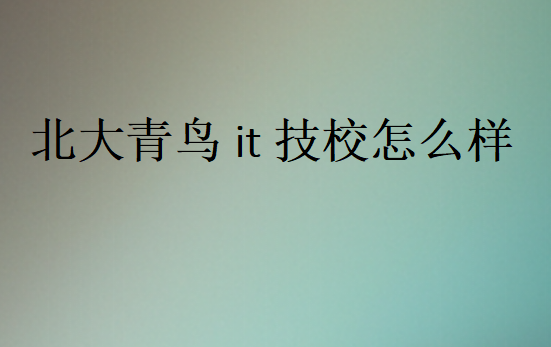 北大青鳥(niǎo)it技校怎么樣