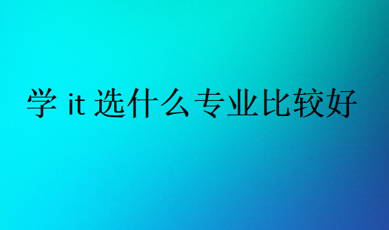 學(xué)it選什么專業(yè)比較好